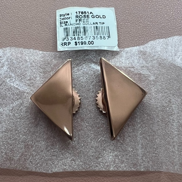 Anthropologie El Rancho Collar Tips - SOLID Rose Gold NWT - Picture 4 of 6